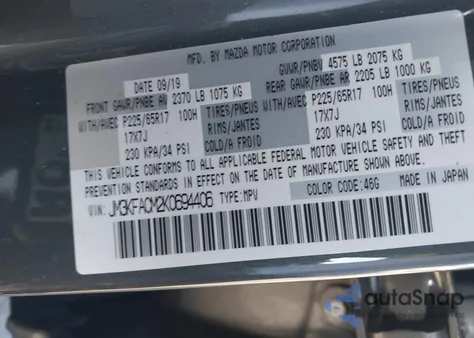 2019 Mazda Cx-5 Touring from USA, damaged, VIN JM3KFACM2K0694406
